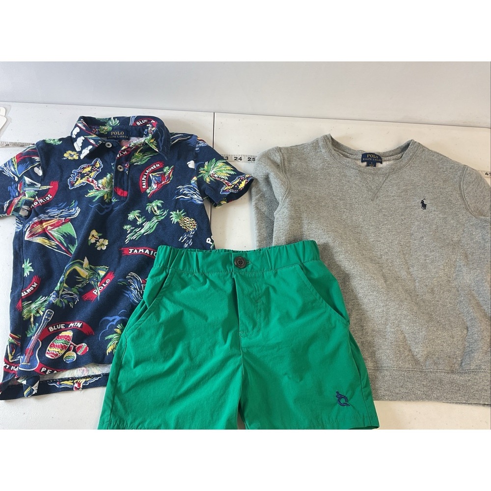 Lot of size 6/7 Boys Clothes Polo Blue Quail Shorts Shirt Fleece‎